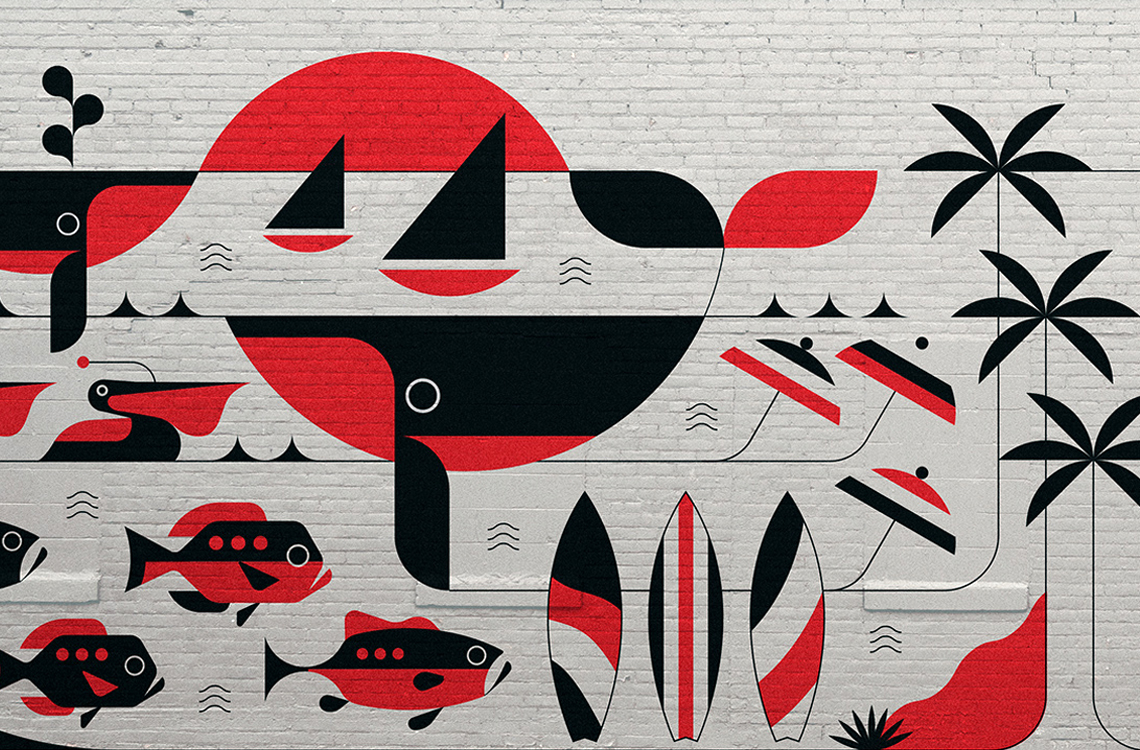 Target mural art,Target In-Store Wall Illustrations,Target Santa Monica Fred Segal